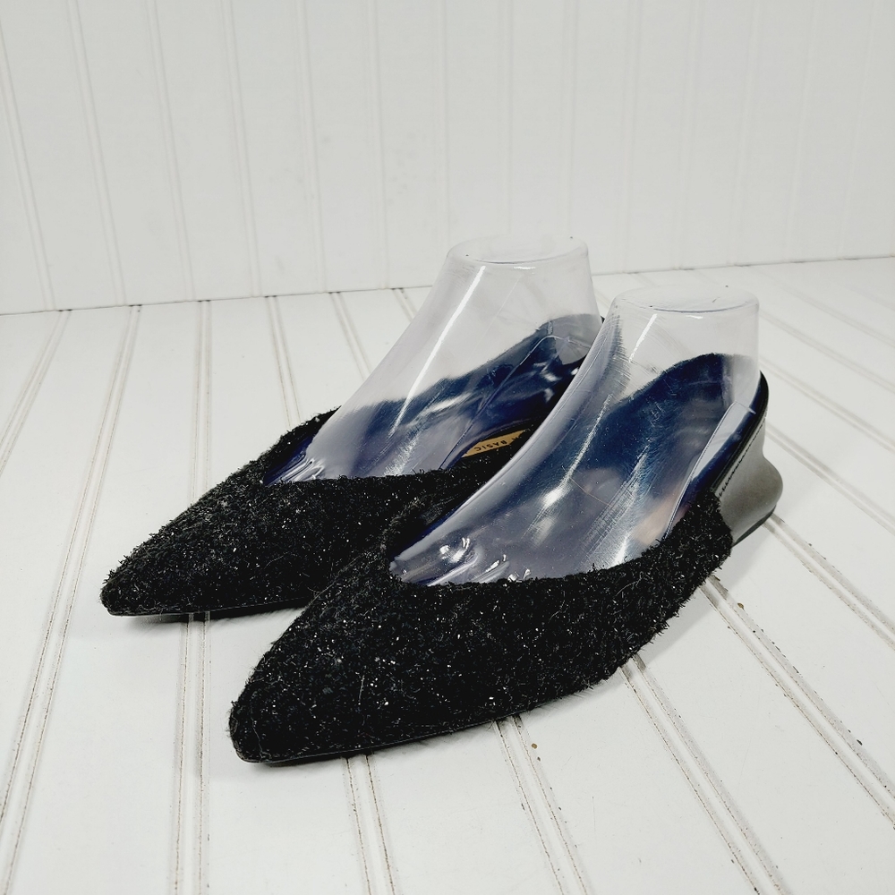 Zara Basic Pointed Toe Black Sequins Slip On Flat… - image 2
